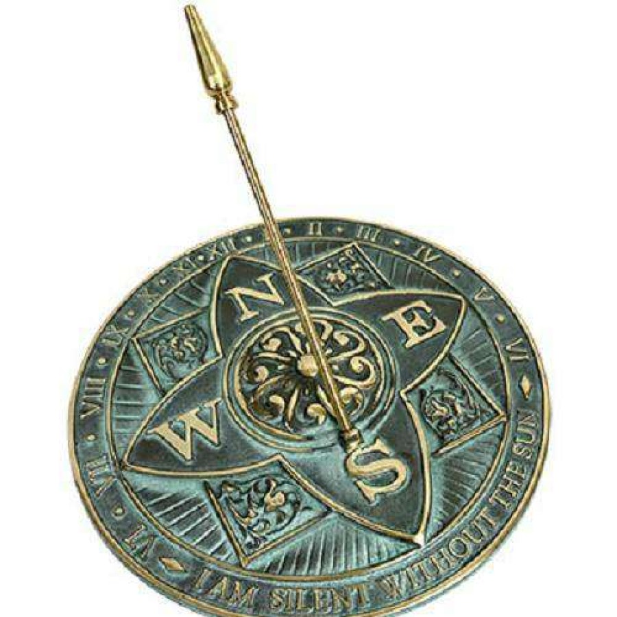 * Rome Industries Rosette Brass Verdigris 10.5 Sundial Lawn & Garden | Lawn & Garden