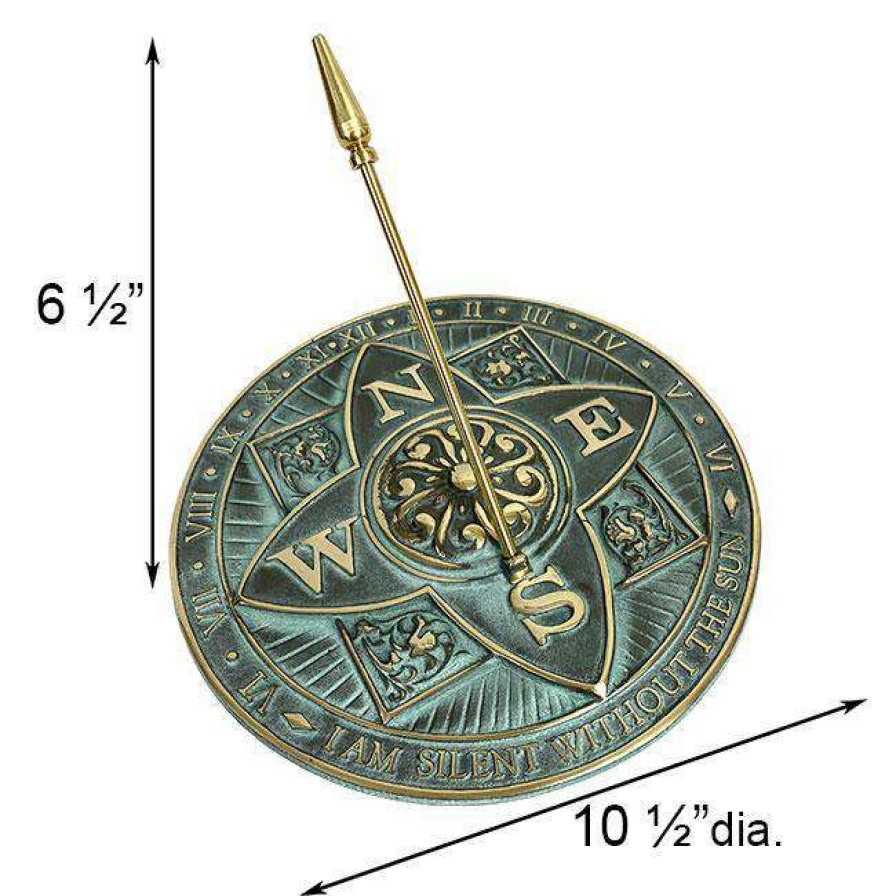 * Rome Industries Rosette Brass Verdigris 10.5 Sundial Lawn & Garden | Lawn & Garden