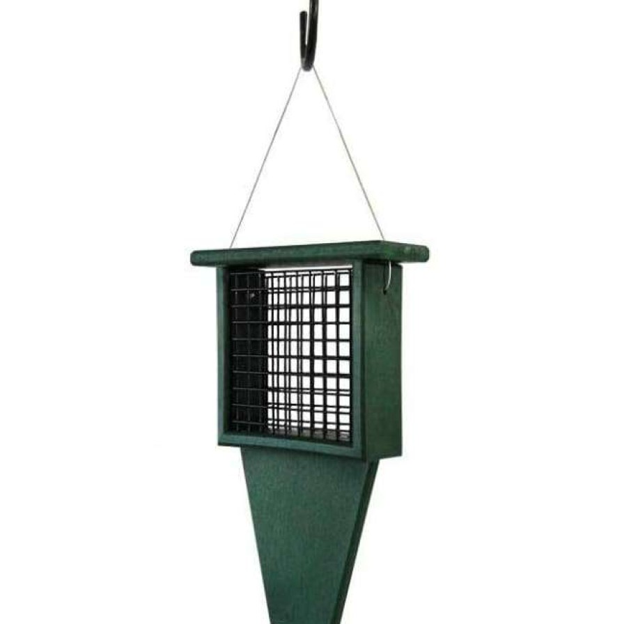 * Songbird Essentials Suet Feeder With Tail Prop, Green Hanging Feeders | Bird Feeders