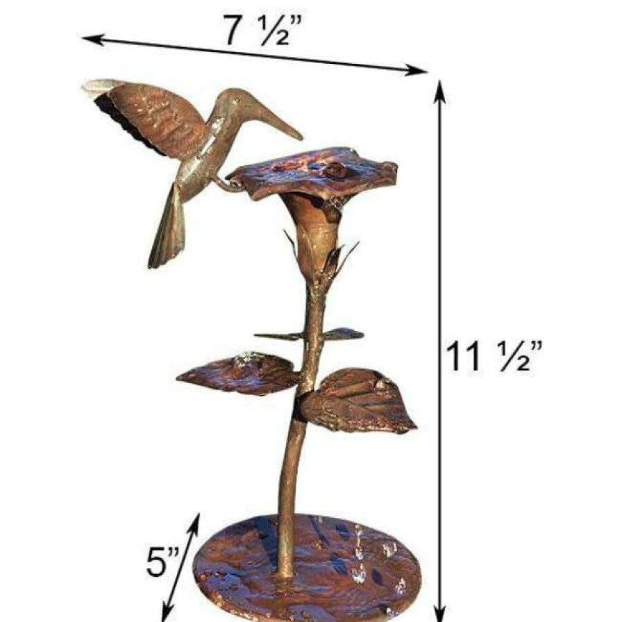 * Ancient Graffiti Deck Mounted Bird Baths Copper Hummingbird Dripper Fountain | Bird Baths