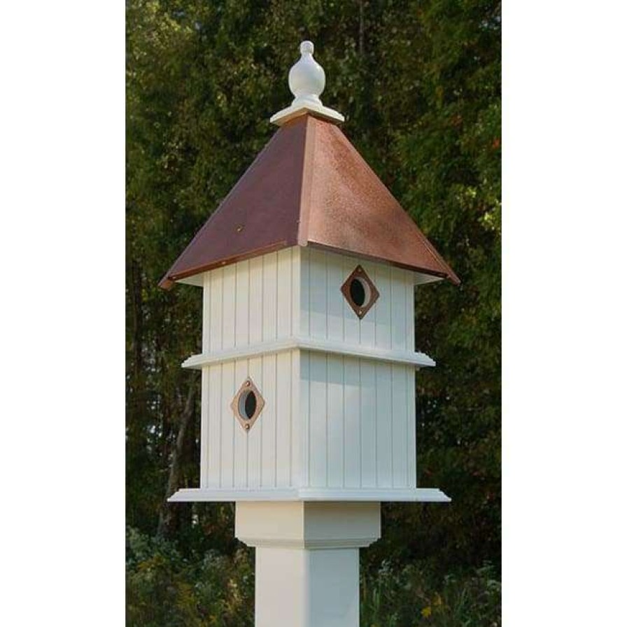 * A Wing And A Prayer Holly Bird House With Hammered Copper Colored Metal Roof Decorative Houses | Bird Houses