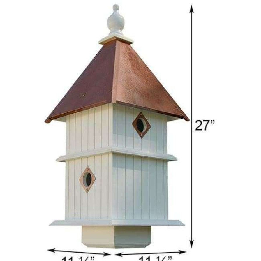 * A Wing And A Prayer Holly Bird House With Hammered Copper Colored Metal Roof Decorative Houses | Bird Houses