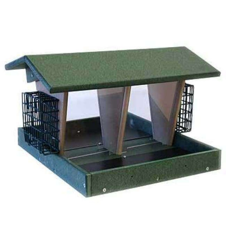 * Songbird Essentials Hanging Feeders Large Double Hopper Seed And Suet Feeder | Bird Feeders