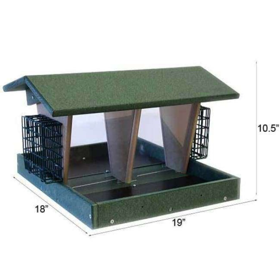 * Songbird Essentials Hanging Feeders Large Double Hopper Seed And Suet Feeder | Bird Feeders