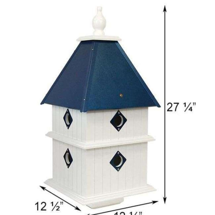 * A Wing And A Prayer Decorative Houses Plantation Bird House With Cobalt Blue Roof | Bird Houses