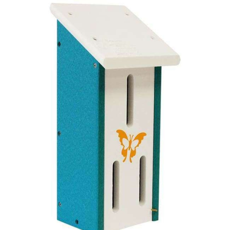 * Green Meadow Houses & Feeders Butterflies Polywood White And Teal Recycled Plastic Butterfly House | Butterflies