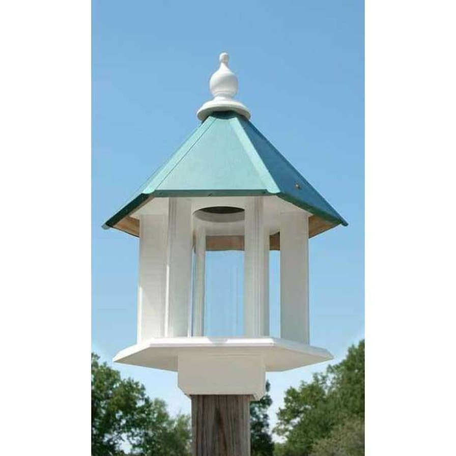 * A Wing And A Prayer Decorative Feeders Azalea Bird Feeder With Verdigris Roof | Bird Feeders