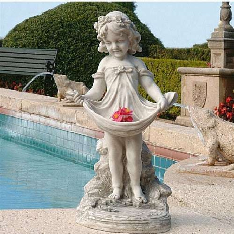 * Design Toscano Standing Bird Baths Abigail'S Bountiful Apron Bird Bath Sculpture | Lawn & Garden