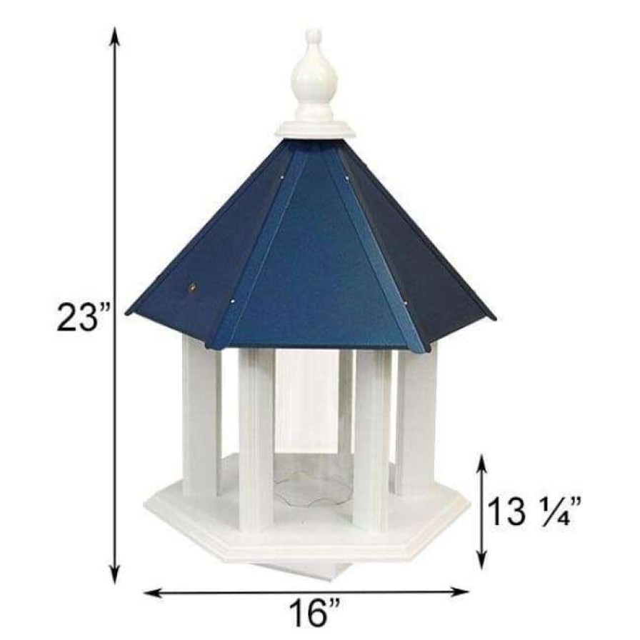 * A Wing And A Prayer Decorative Feeders Azalea Bird Feeder With Cobalt Blue Roof | Bird Feeders