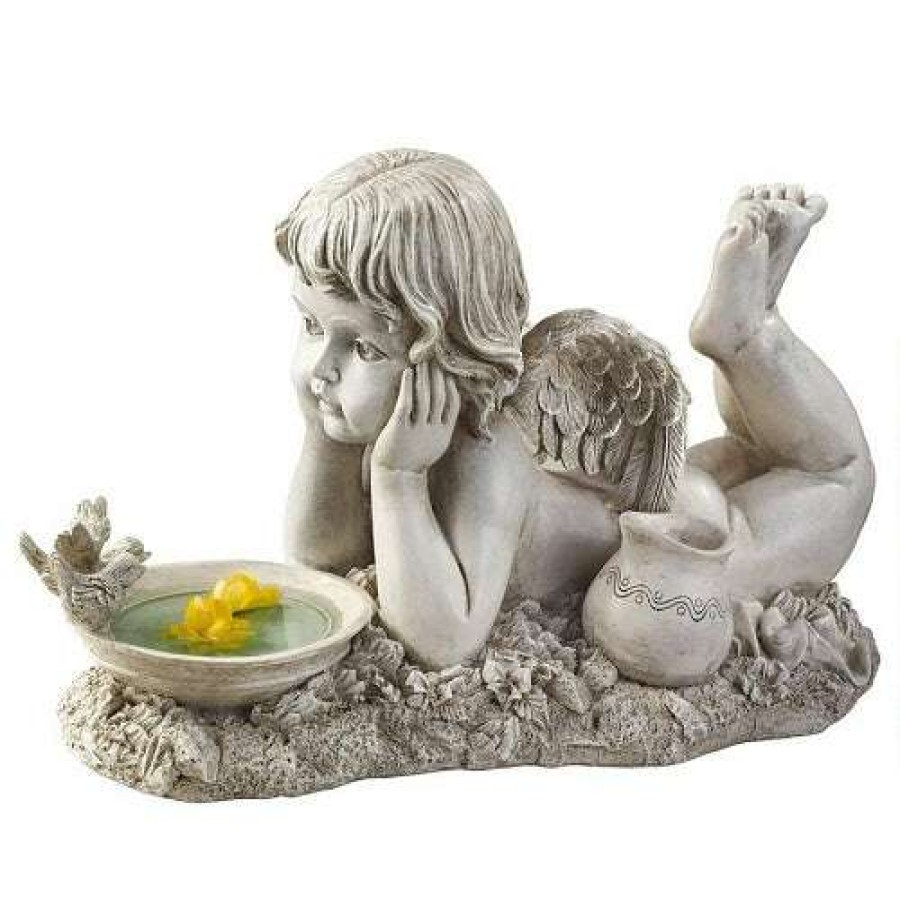 * Design Toscano Summertime Reflections Cherub Garden Statue Bird Bath | Lawn & Garden