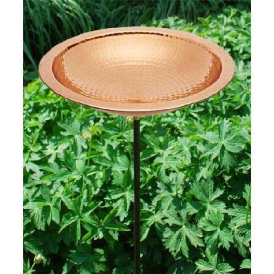 * Achla Standing Bird Baths Hammered Copper Colored Metal Bird Bath And Stake | Bird Baths