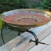 * Achla Red African Daisy Bird Bath With Over Rail Bracket | Bird Baths