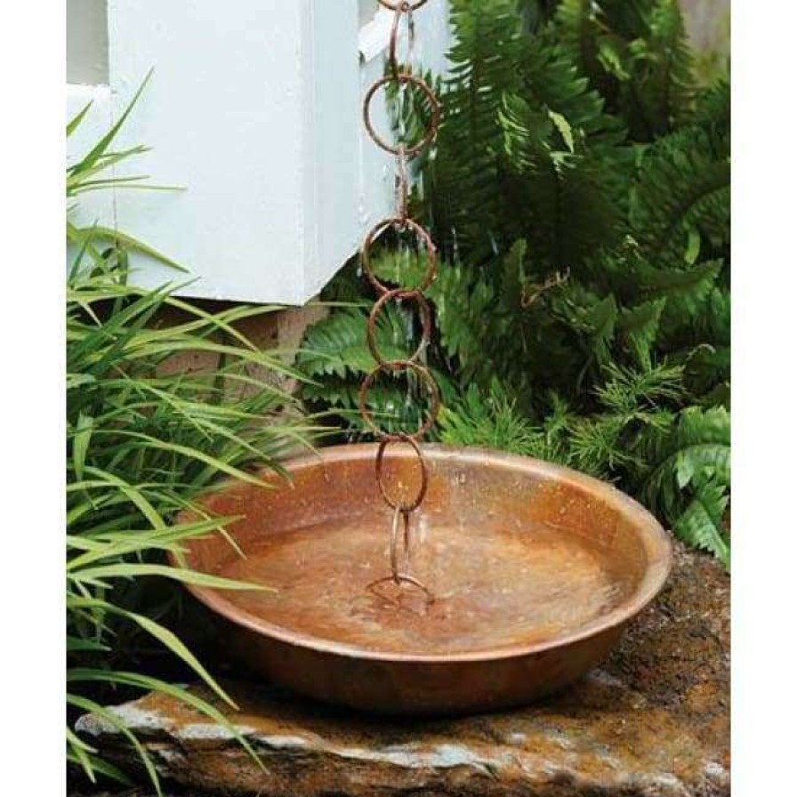 * Ancient Graffiti Rain Chain Receptacle, Flamed Copper Lawn & Garden | Lawn & Garden