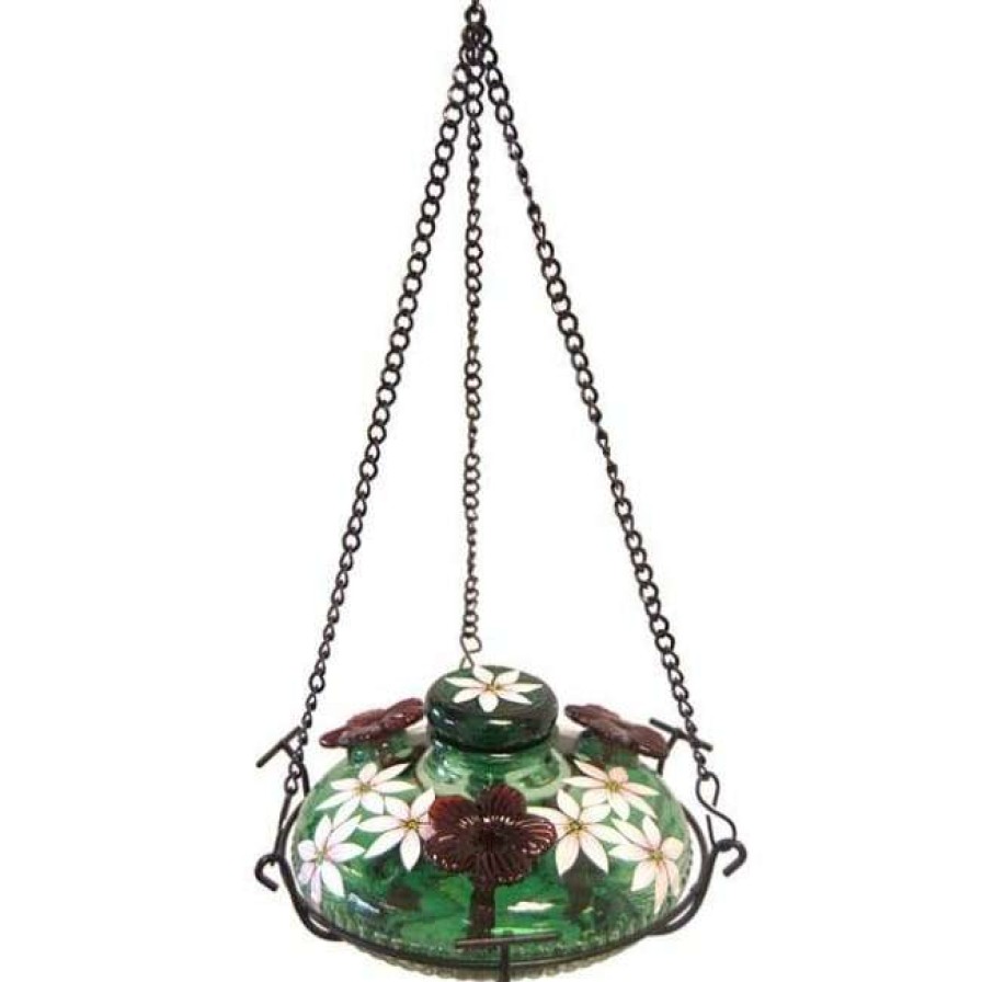 * Parasol Bloom Botanica Hummingbird Feeder With Perch, Green | Bird Feeders