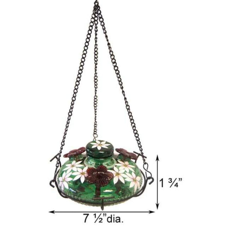 * Parasol Bloom Botanica Hummingbird Feeder With Perch, Green | Bird Feeders