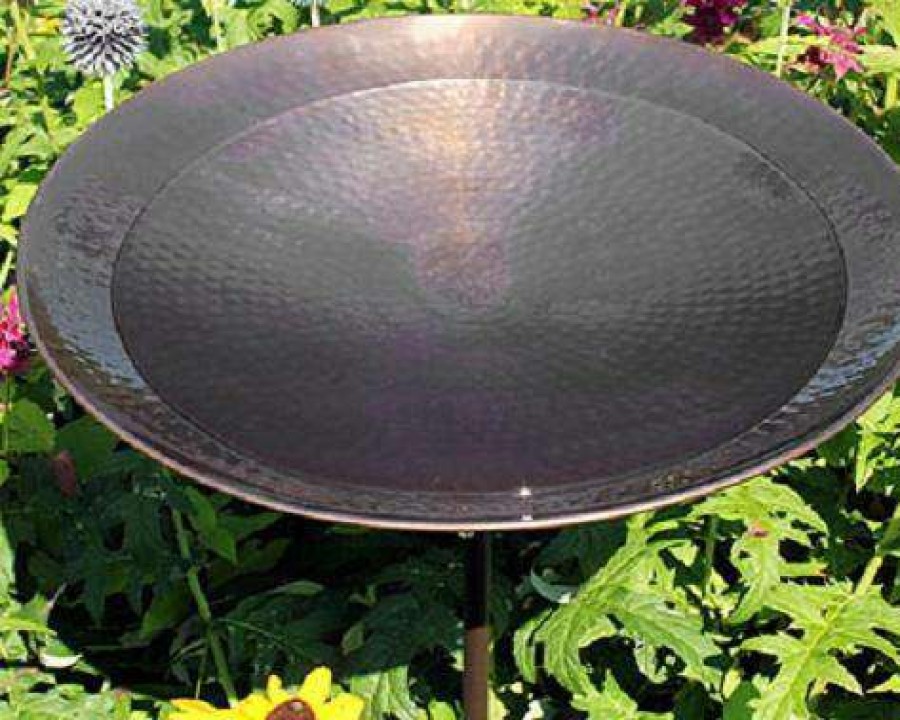 * Standing Bird Baths Burnt Copper Colored Metal Bird Bath And Stake By Achla Designs | Bird Baths