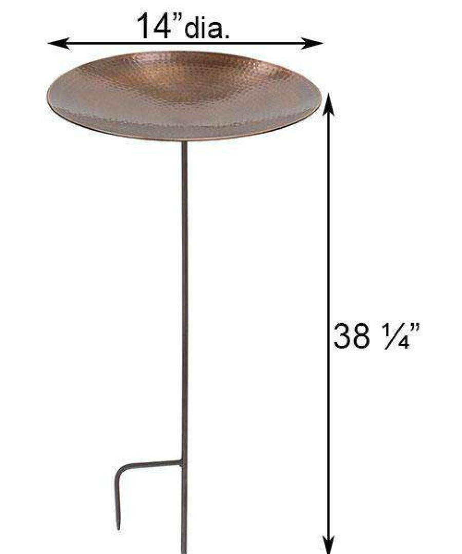 * Standing Bird Baths Burnt Copper Colored Metal Bird Bath And Stake By Achla Designs | Bird Baths