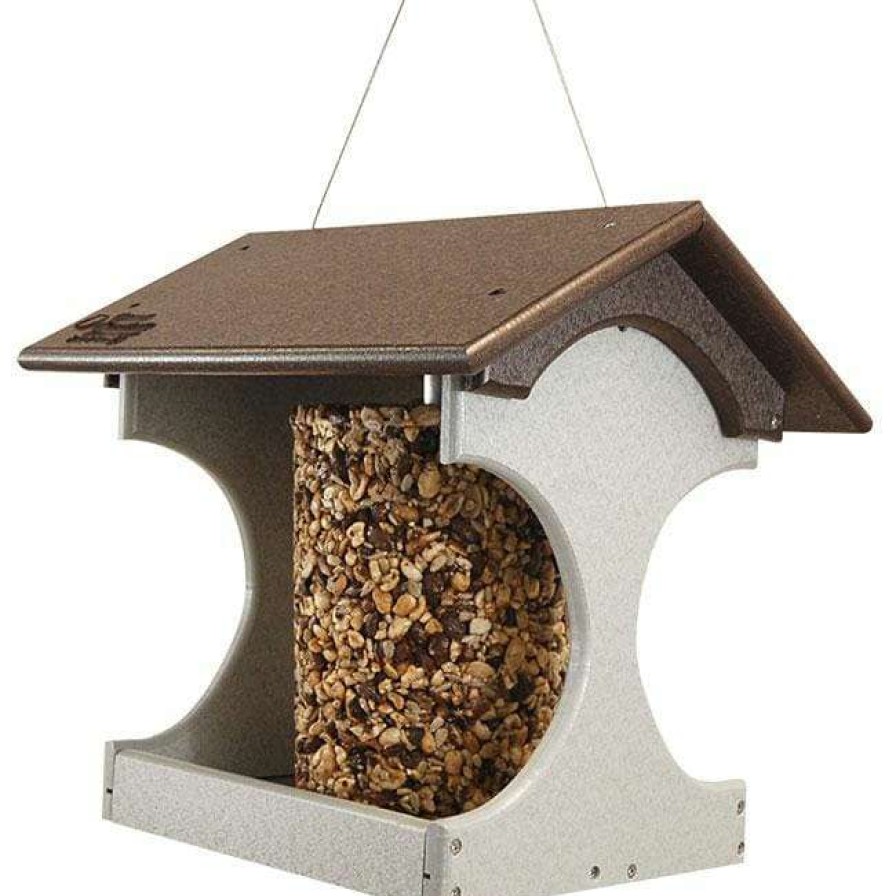 * Green Meadow Houses & Feeders Polywood Recycled Plastic Suet Log Bird Feeder, Brown & Gray Hanging Feeders | Bird Feeders