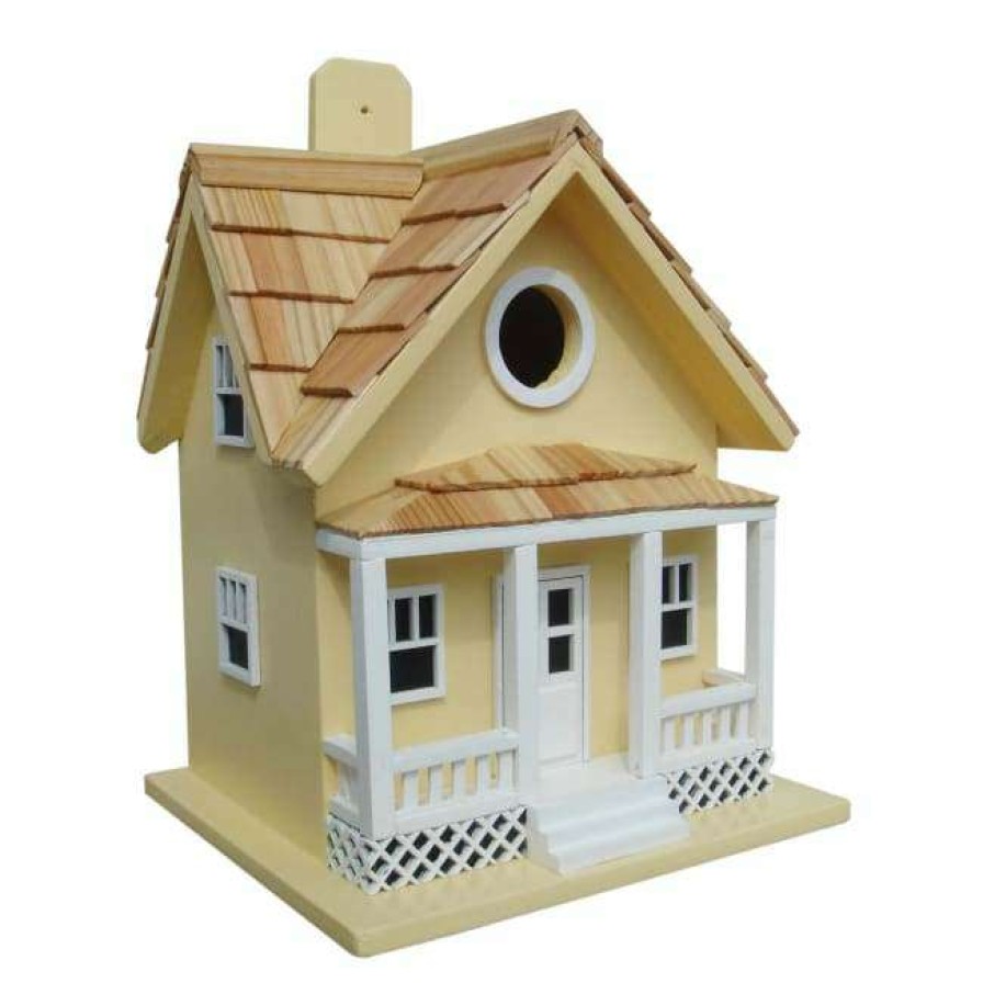 * Home Bazaar Beachside Cottage Yellow Bird House | Bird Houses