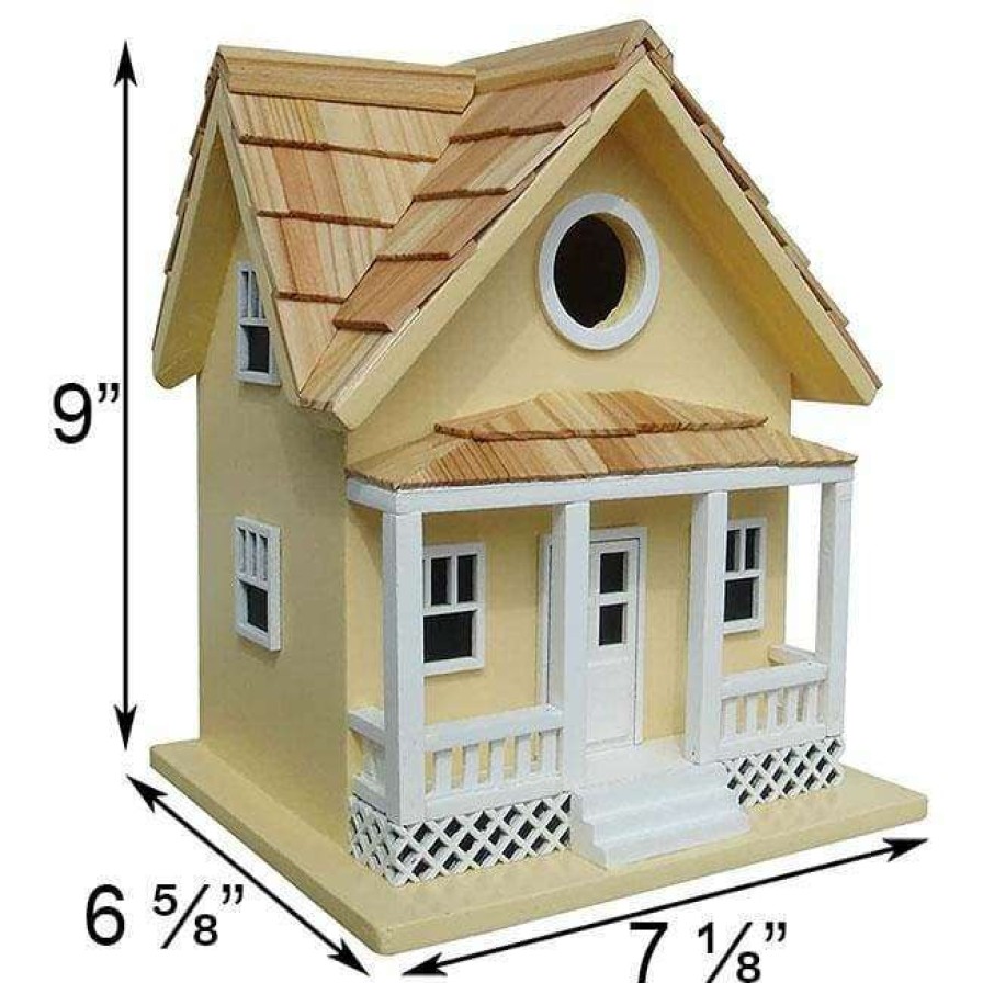 * Home Bazaar Beachside Cottage Yellow Bird House | Bird Houses