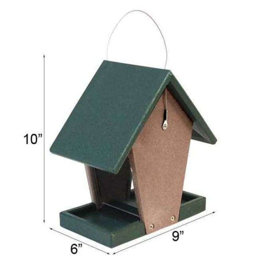 * Songbird Essentials Hanging Feeders Hopper Bird Feeder, Green And Brown, Small | Bird Feeders