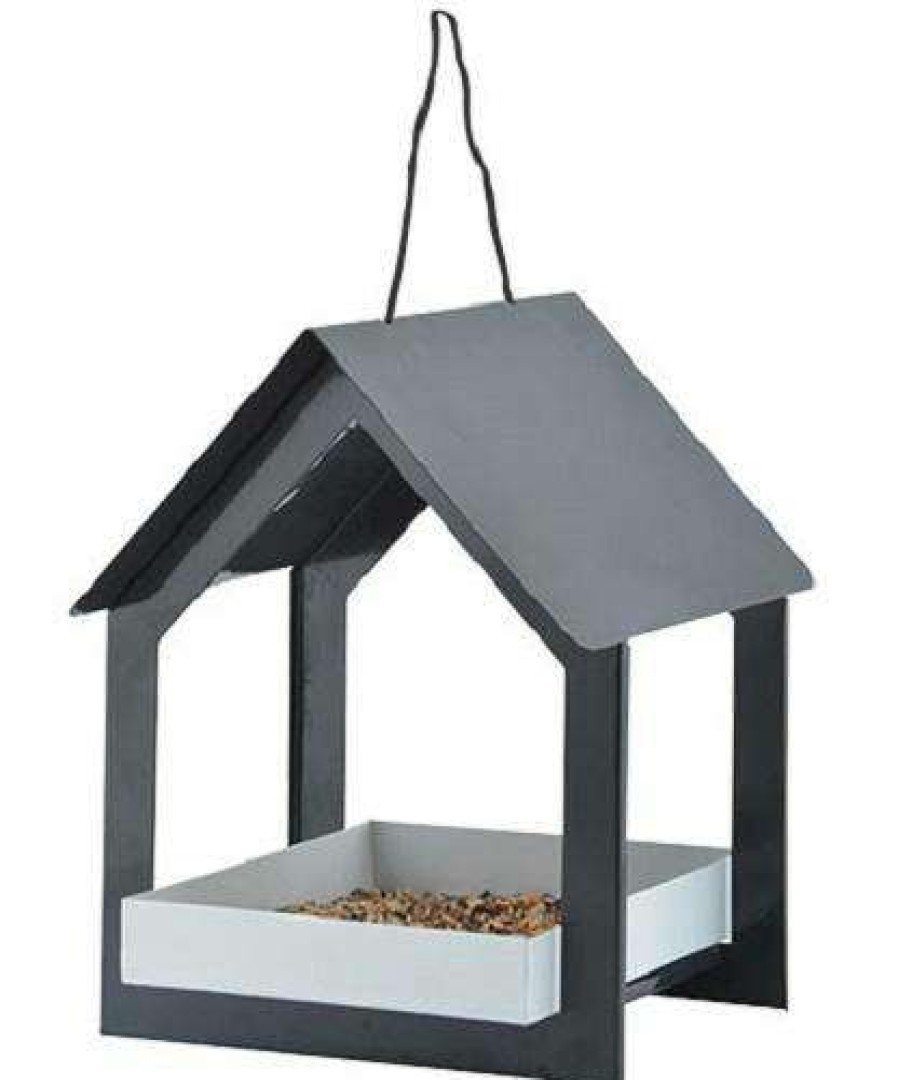 * Esschert Design Hanging Fly Through Black & Gray Bird Feeder Hanging Feeders | Bird Feeders