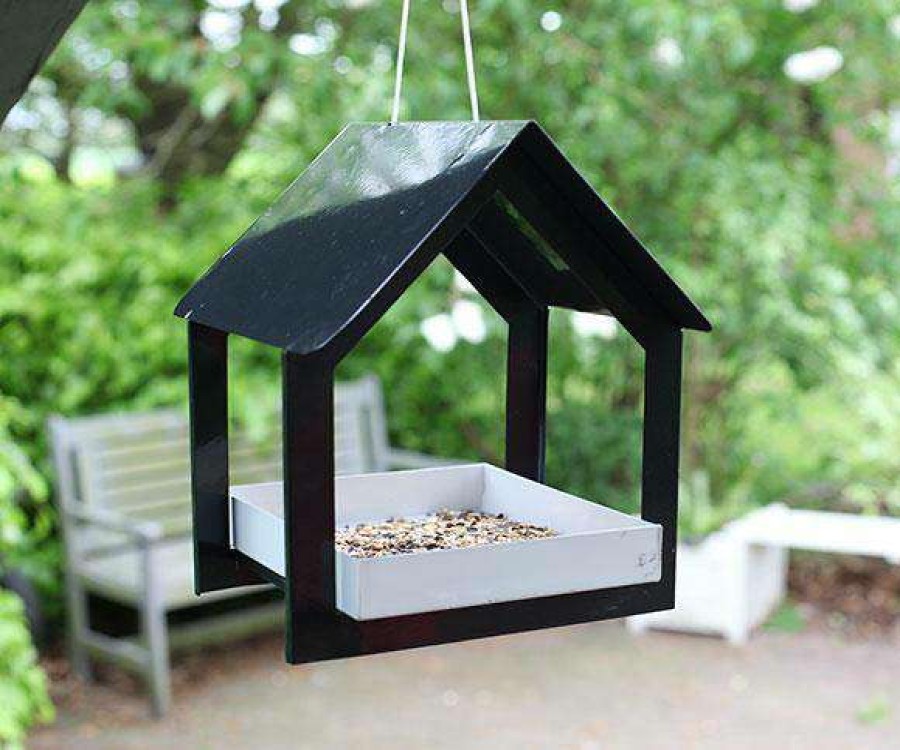 * Esschert Design Hanging Fly Through Black & Gray Bird Feeder Hanging Feeders | Bird Feeders