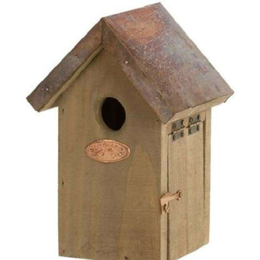 * Esschert Design Antique Wash Wren House With Copper Colored Roof | Bird Houses