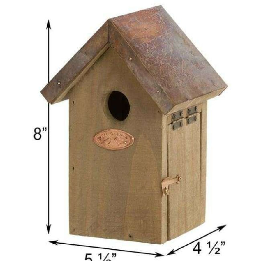 * Esschert Design Antique Wash Wren House With Copper Colored Roof | Bird Houses