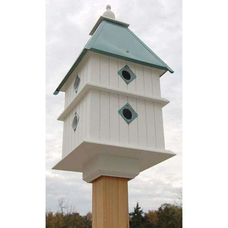 * A Wing And A Prayer Plantation Bird House With Verdigris Roof Decorative Houses | Bird Houses