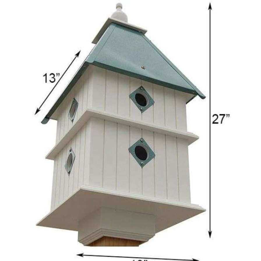 * A Wing And A Prayer Plantation Bird House With Verdigris Roof Decorative Houses | Bird Houses