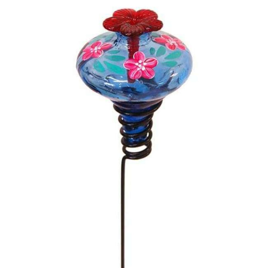 * Parasol Mini-Blossom Botanica Staked Blue Hummingbird Feeder | Bird Feeders