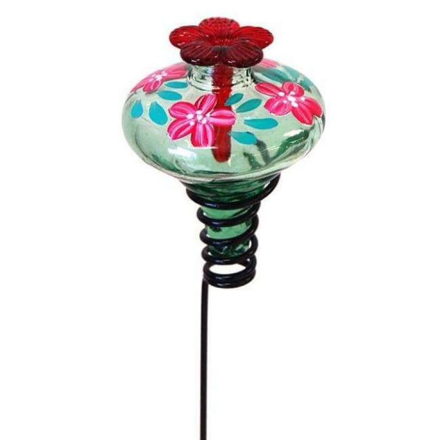 * Parasol Hummingbird Feeders Mini-Blossom Botanica Staked Green Hummingbird Feeder | Bird Feeders