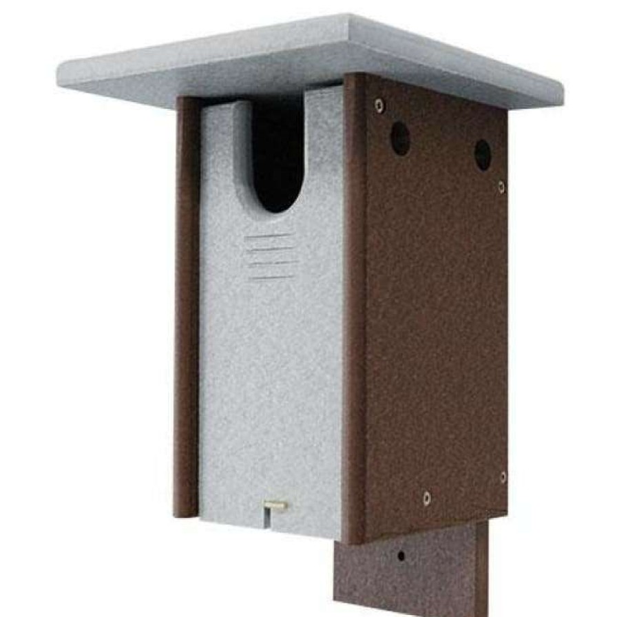 * Green Meadow Houses & Feeders Polywood Gray And Brown Recycled Plastic Sparrow Resistant Bluebird House | Bird Houses