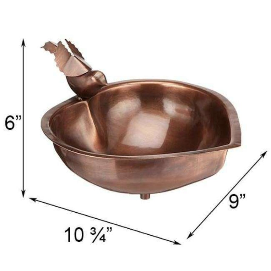 * Achla Copper Colored Heart Shaped Bird Bath | Bird Baths