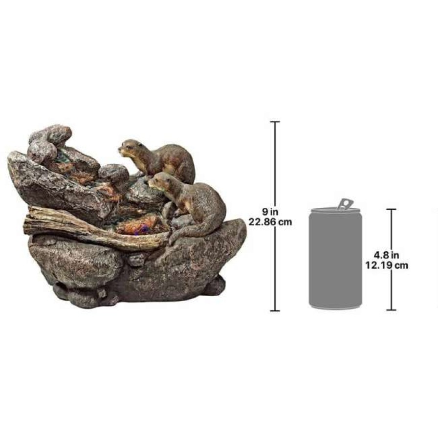 * Design Toscano Curious Sea Otters Tabletop Fountain | Lawn & Garden