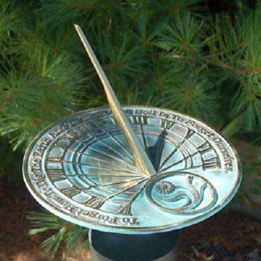 * Rome Industries Gardeners Reflection Brass Verdigris 10 Sundial Lawn & Garden | Lawn & Garden