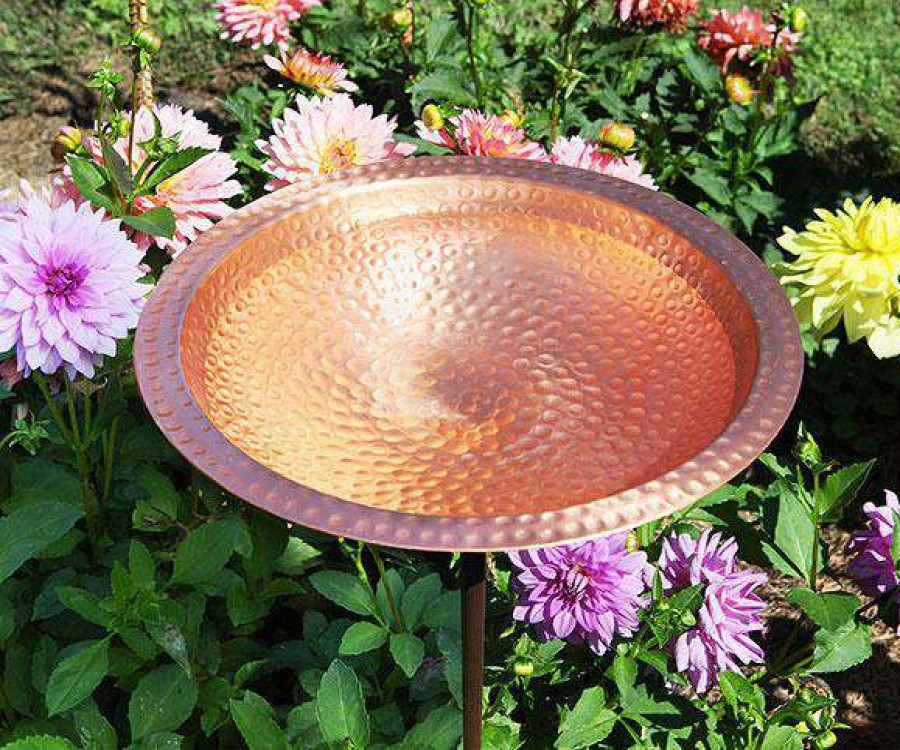 * Achla Hammered Solid Copper Bird Bath With Stake | Bird Baths