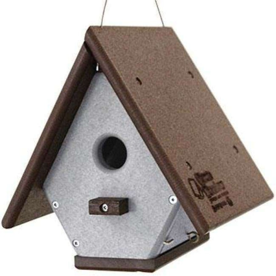 * Green Meadow Houses & Feeders Polywood Brown And Gray Recycled Plastic Hanging Wren House Hanging Houses | Bird Houses