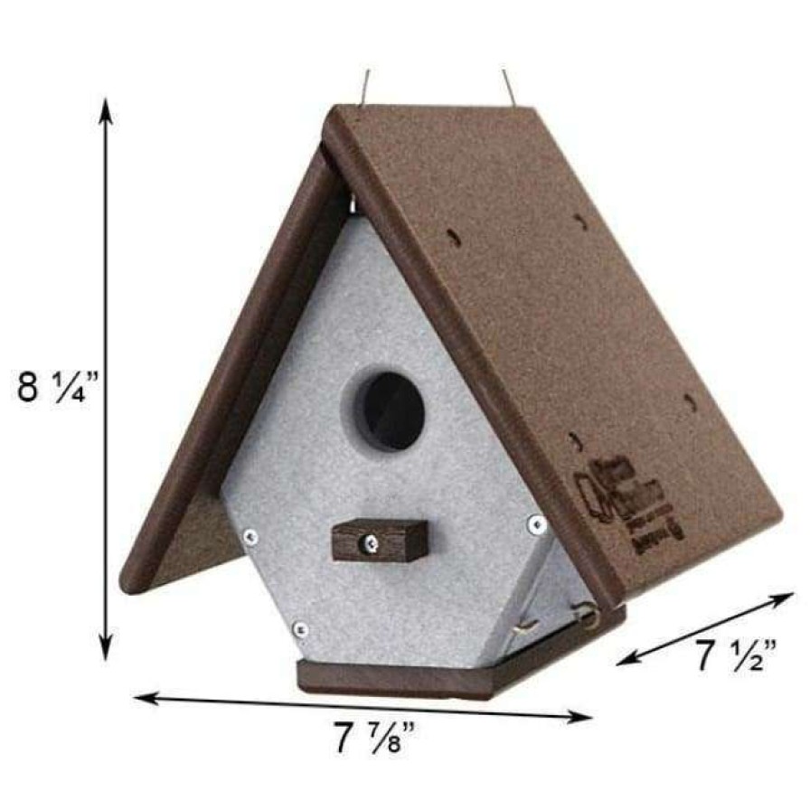 * Green Meadow Houses & Feeders Polywood Brown And Gray Recycled Plastic Hanging Wren House Hanging Houses | Bird Houses