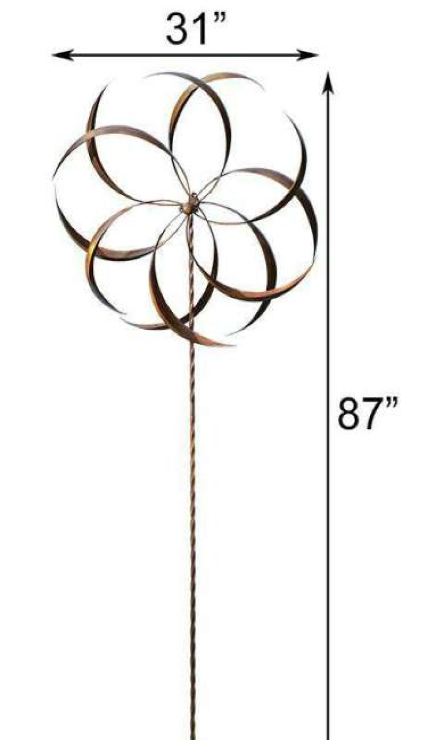 * Ancient Graffiti Lawn & Garden Kinetic Copper Colored Large Dual Feather 87 Spinner | Lawn & Garden