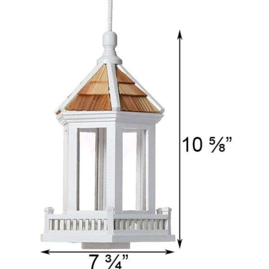 * Home Bazaar White Gazebo Bird Feeder Decorative Feeders | Bird Feeders