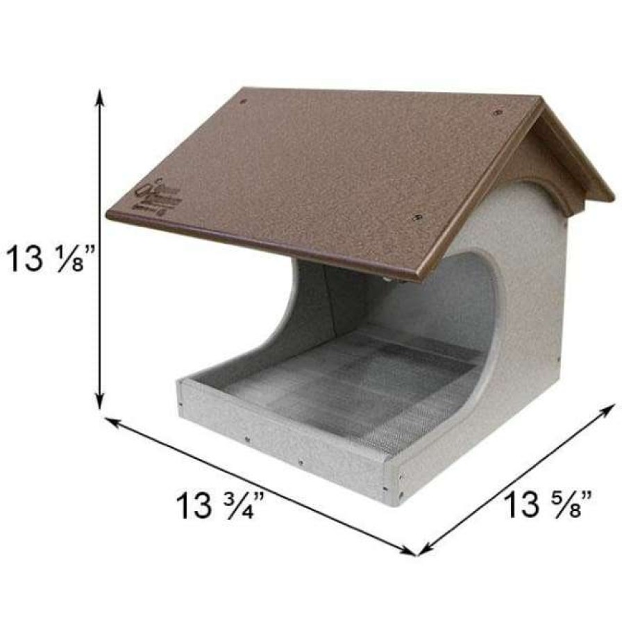 * Green Meadow Houses & Feeders Polywood Brown And Gray Recycled Plastic Cardinal Platform Bird Feeder | Bird Feeders