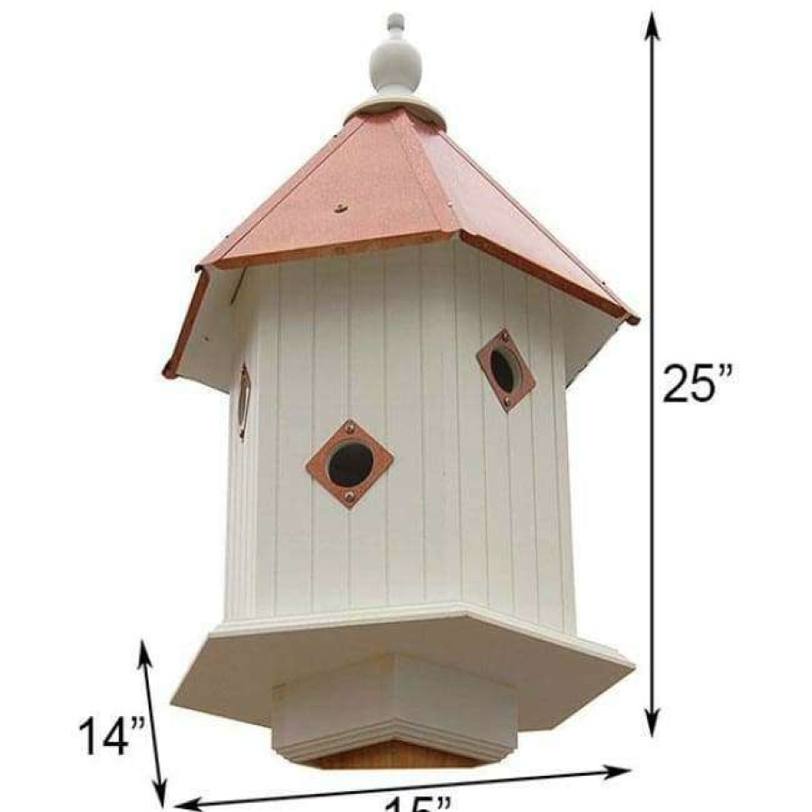 * A Wing And A Prayer Decorative Houses Magnolia Bird House With Hammered Copper Colored Metal Roof | Bird Houses