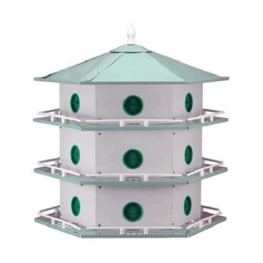 * Heath Mfg Post / Pole Mounted Houses Aluminum 18-Room Deluxe Purple Martin House | Bird Houses