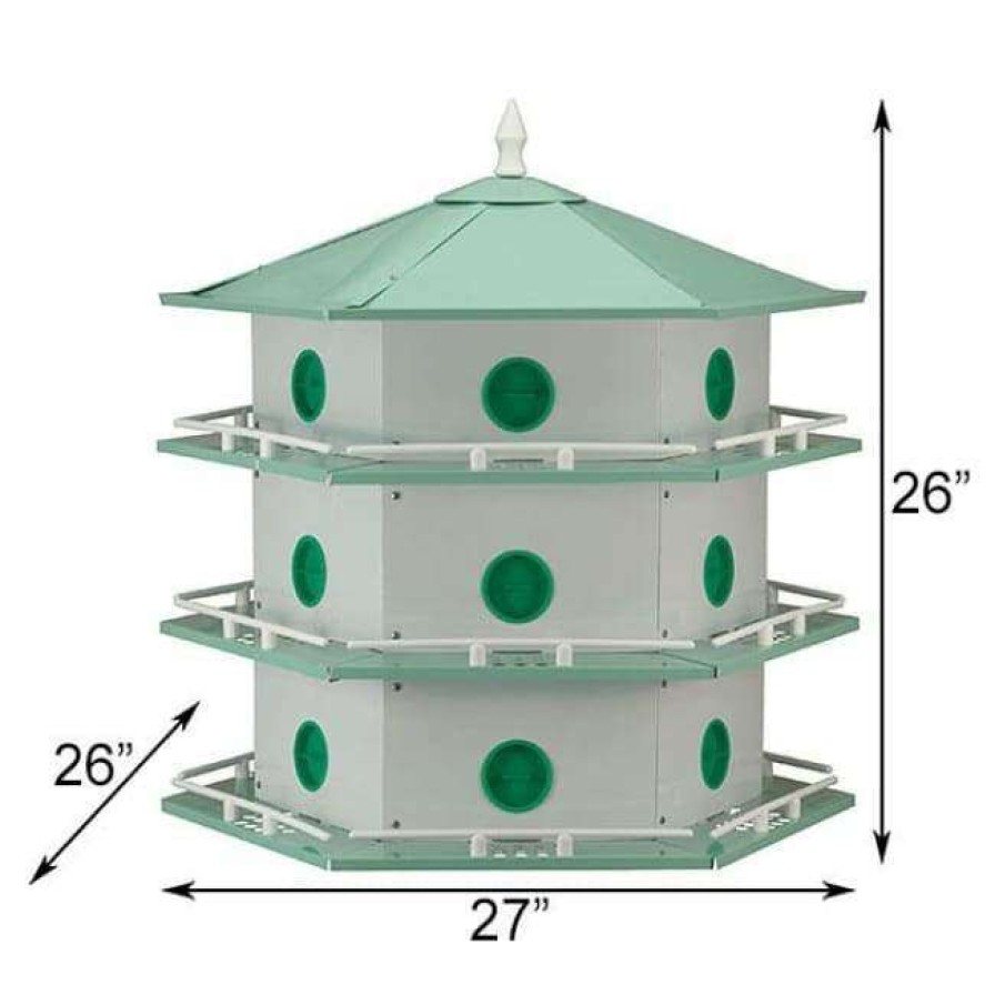 * Heath Mfg Post / Pole Mounted Houses Aluminum 18-Room Deluxe Purple Martin House | Bird Houses