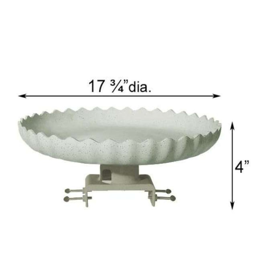 * Farm Innovators Deck Mounted Bird Baths Decorative Scalloped Bird Bath W/ Deck Mount | Bird Baths