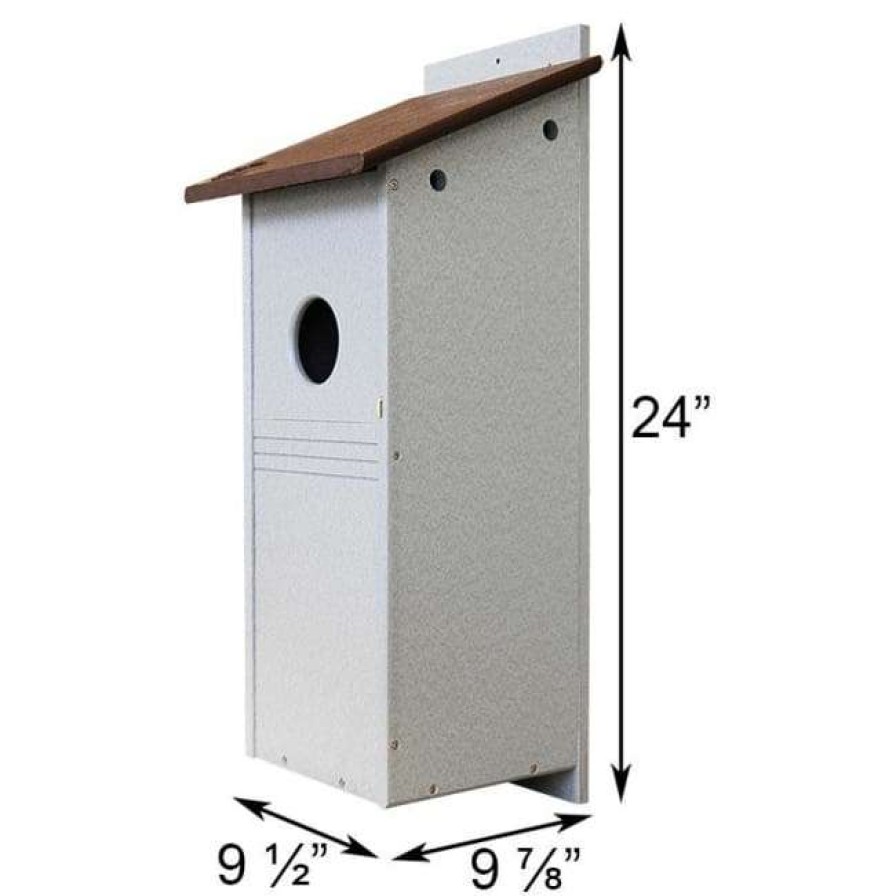 * Green Meadow Houses & Feeders Polywood Brown And Gray Recycled Plastic Flicker House | Bird Houses