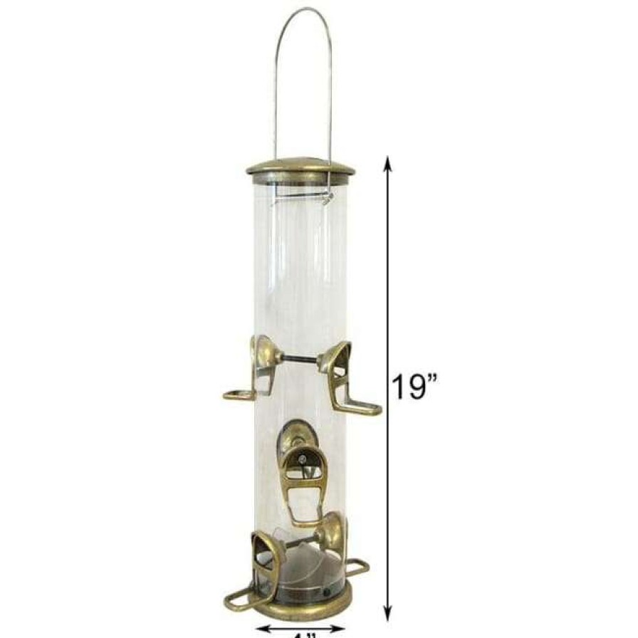 * Aspects Big Tube Antique Brass Wild Bird Feeder Hanging Feeders | Bird Feeders