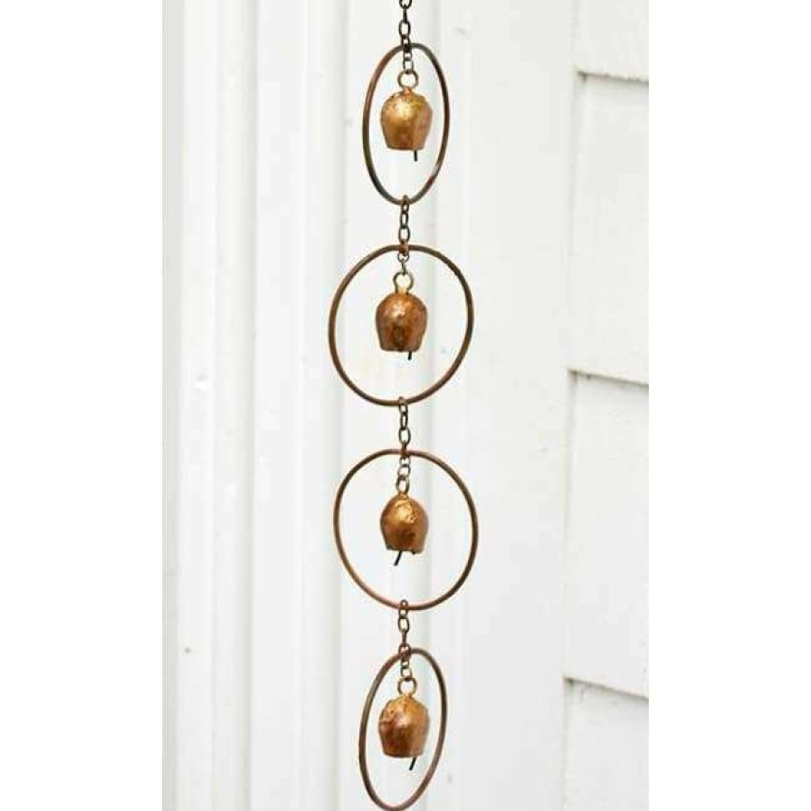 * Ancient Graffiti Lawn & Garden Bell Rain Chain, Copper | Lawn & Garden